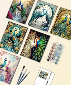 two peacocks Paint by numbers