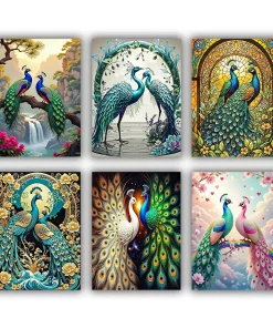 two peacocks mini paint by numbers