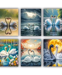 Two Swans Mini Paint By Numbers