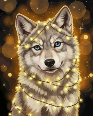 Wolf And Lights Paint By Numbers 