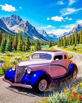 1936 Ford 3 Car Paint By Numbers 