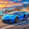 Blue Lamborghini Paint By Numbers