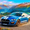 Blue Ford GT500 Car Paint By Numbers