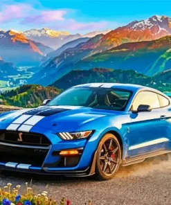 Blue Ford GT500 Car Paint By Numbers