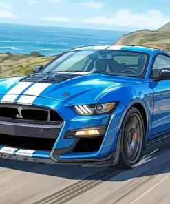 Blue Ford GT500 Paint By Numbers