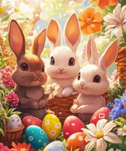 Bunny Trio Paint By Numbers