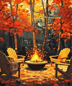 Cozy Fire Pit Paint By Numbers
