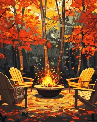 Cozy Fire Pit Paint By Numbers