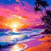 Cresting Twilight Waves Paint By Numbers