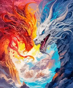 Dualoity Of Fire And Ice Paint By Numbers