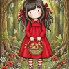 Gorjuss girl with apple basket paint by number