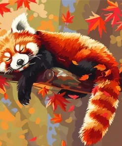 Relaxed Red Panda Paint By Numbers
