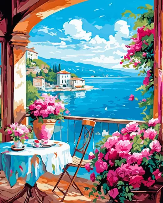 Seaside Bloom View paint by number Seaside Bloom Paint By Numbers