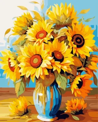 Vase Of Golden Blooms Paint By Numbers 