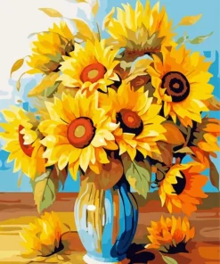 Vase Of Golden Blooms Paint By Numbers