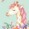Floral Cute Giraffe Paint By Numbers