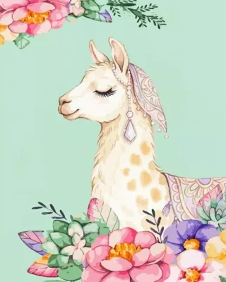 Cute Llama Paint By Numbers