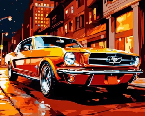 Orange Classic Car Paint By Numbers