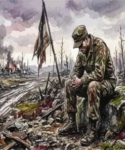 Sad Soldier Paint By Numbers