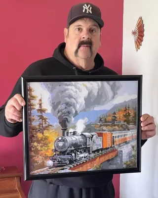 Finished custom paint by numbers artwork made by a real customer