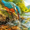 Bird Catching A Fish Paint By Numbers