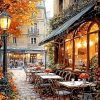 Coffee Shop In Autumn Paint By Numbers