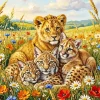 Cubs In Bloom Paint By Numbers