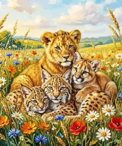Cubs In Bloom Paint By Numbers