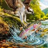 Kingfisher Catching A Fish Paint By Numbers