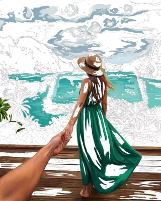 Custom paint by numbers from photo example