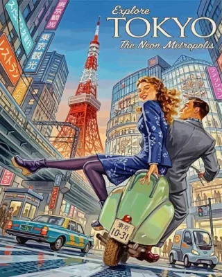 Tokyo Trip Poster Paint By Numbers 