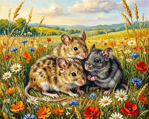 Adorable Mice Paint By Numbers