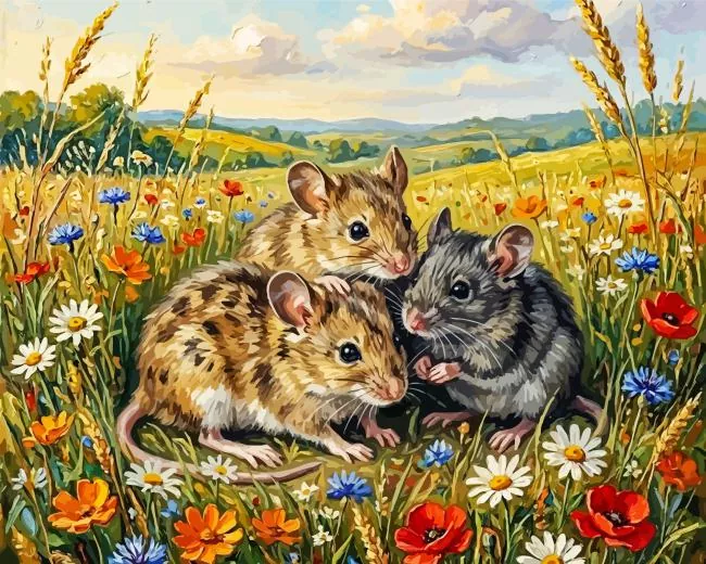 adorable Mice paint by number Adorable Mice Paint By Numbers