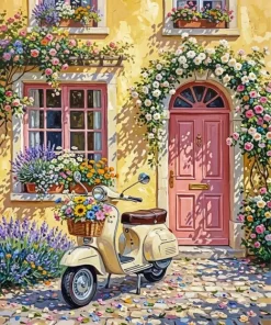 Beige Motorcycle Paint By Numbers