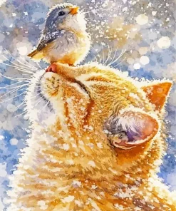 Cat And Bird Paint By Numbers