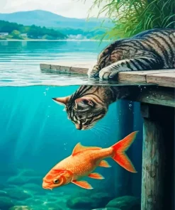 Cat And Fish Paint By Numbers