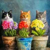 Cat And Flowers Paint By Numbers