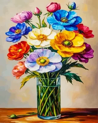 Colorful Flowers Paint By Numbers 