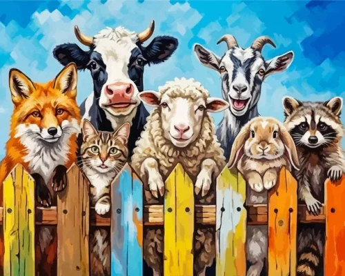 Cute Animals Art Paint By Numbers