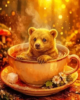 Cute Brown Bear Paint By Numbers