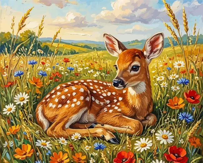cute deer paint by numbers Cute Deer Paint By Numbers