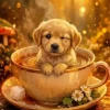Little Pup in a Cup Paint By Numbers