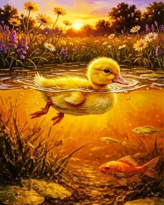Cute Duck Paint By Numbers 