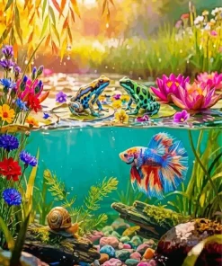 Cute Frogs Paint By Numbers