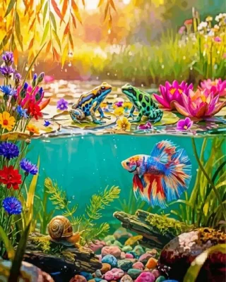 Cute Frogs Paint By Numbers