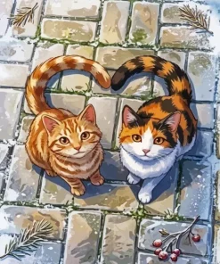 Cute Heart Cat Paint By Numbers