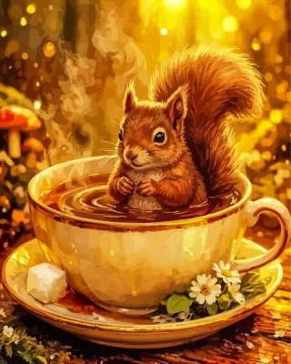 Cute Squirrel Paint By Numbers 