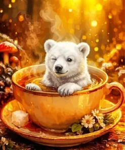Cute White Bear Paint By Numbers