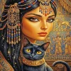 Egyptian Woman And Cat Paint By Numbers