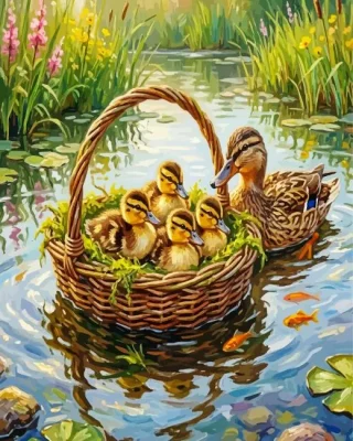 Family Ducks Paint By Numbers 
